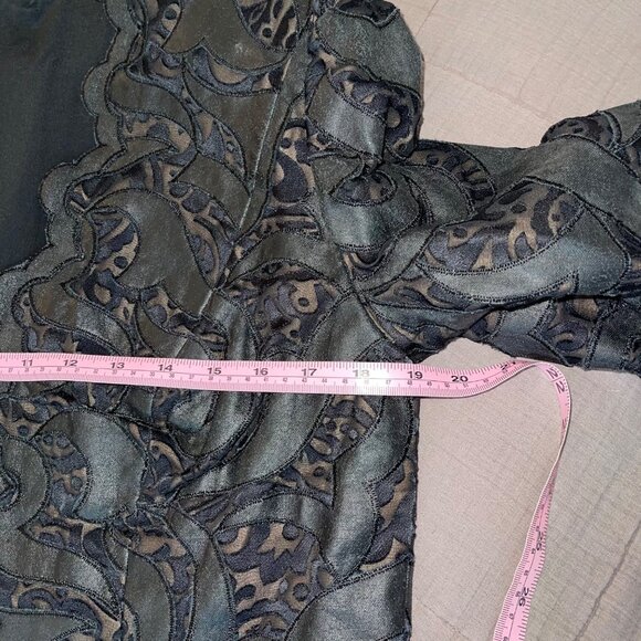 Leon Paule Beverly Hills Vintage Womens Jacket Size Medium Black Scallop Edge - Picture 11 of 16